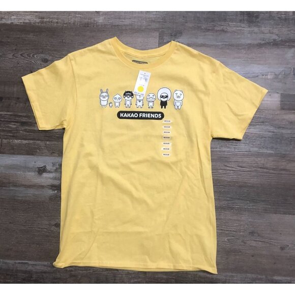 Kakao Friends Adult Medium Double Sided Yellow Tee Shirt New with Tags - Picture 1 of 6
